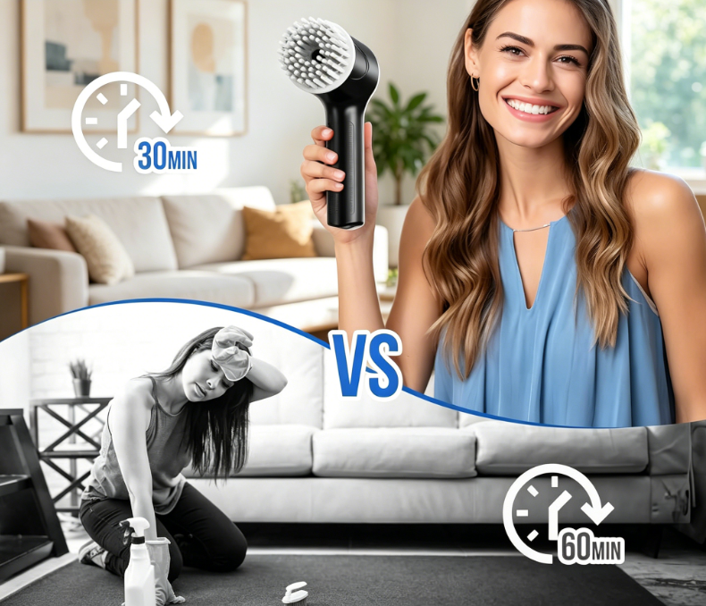 Electric Spin Scrubber, Cordless Shower Scrubber with Battery Level Display