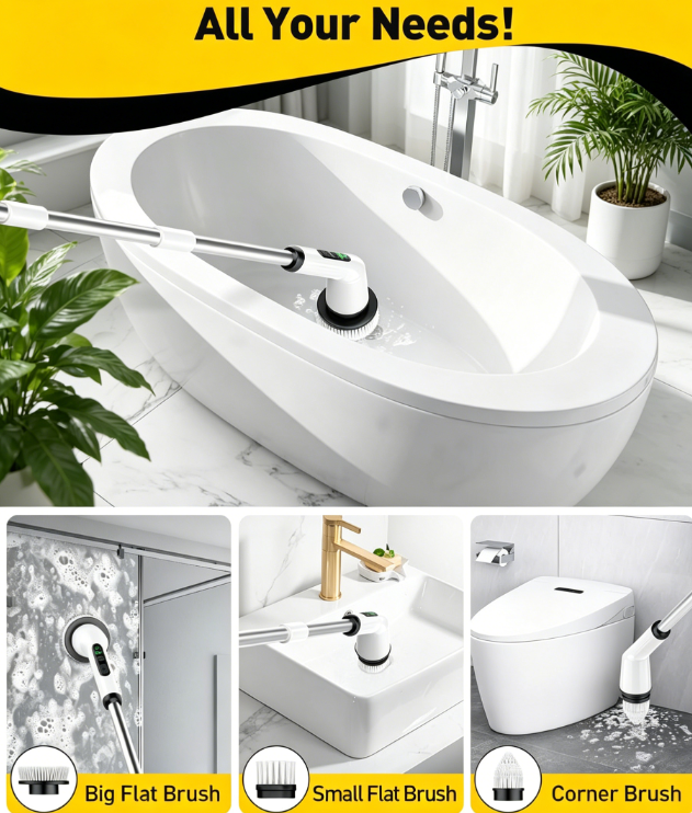 Electric Spin Scrubber for Cleaning Bathroom