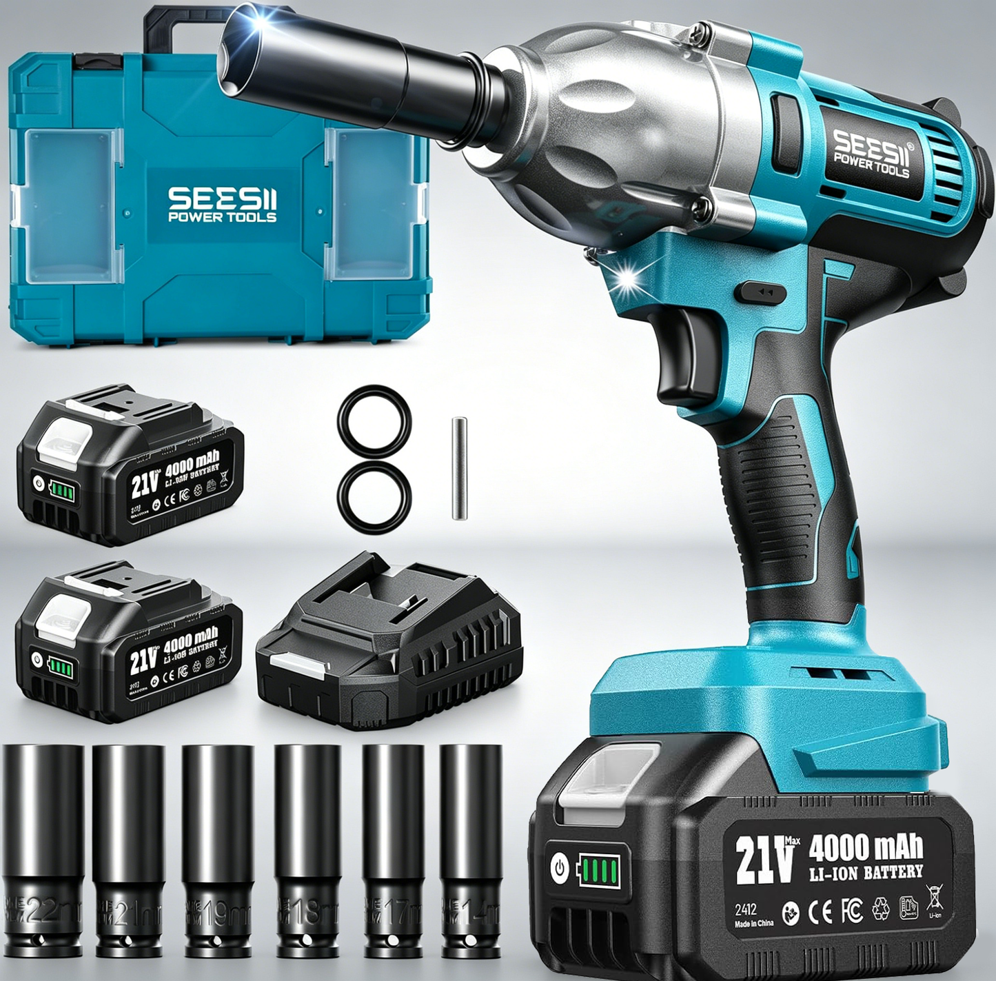 Impact Wrench 665 FT-LBS(900N.m) 3300IPM 1/2 Impact Gun