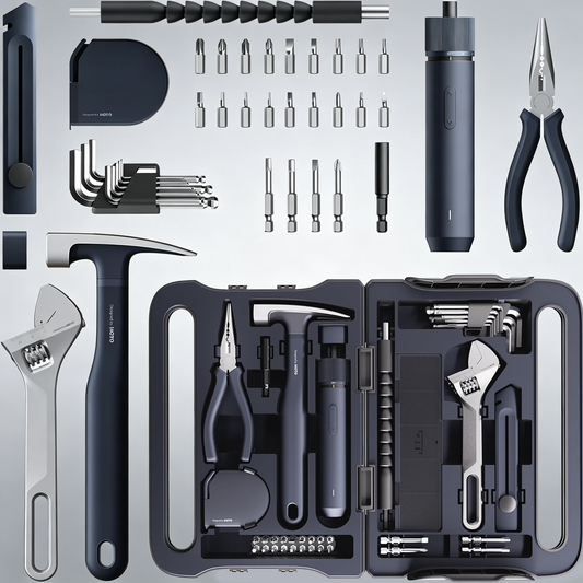 40-Piece Tool Kit, Household Essentials Tool Set w/Smart Electric Screwdriver
