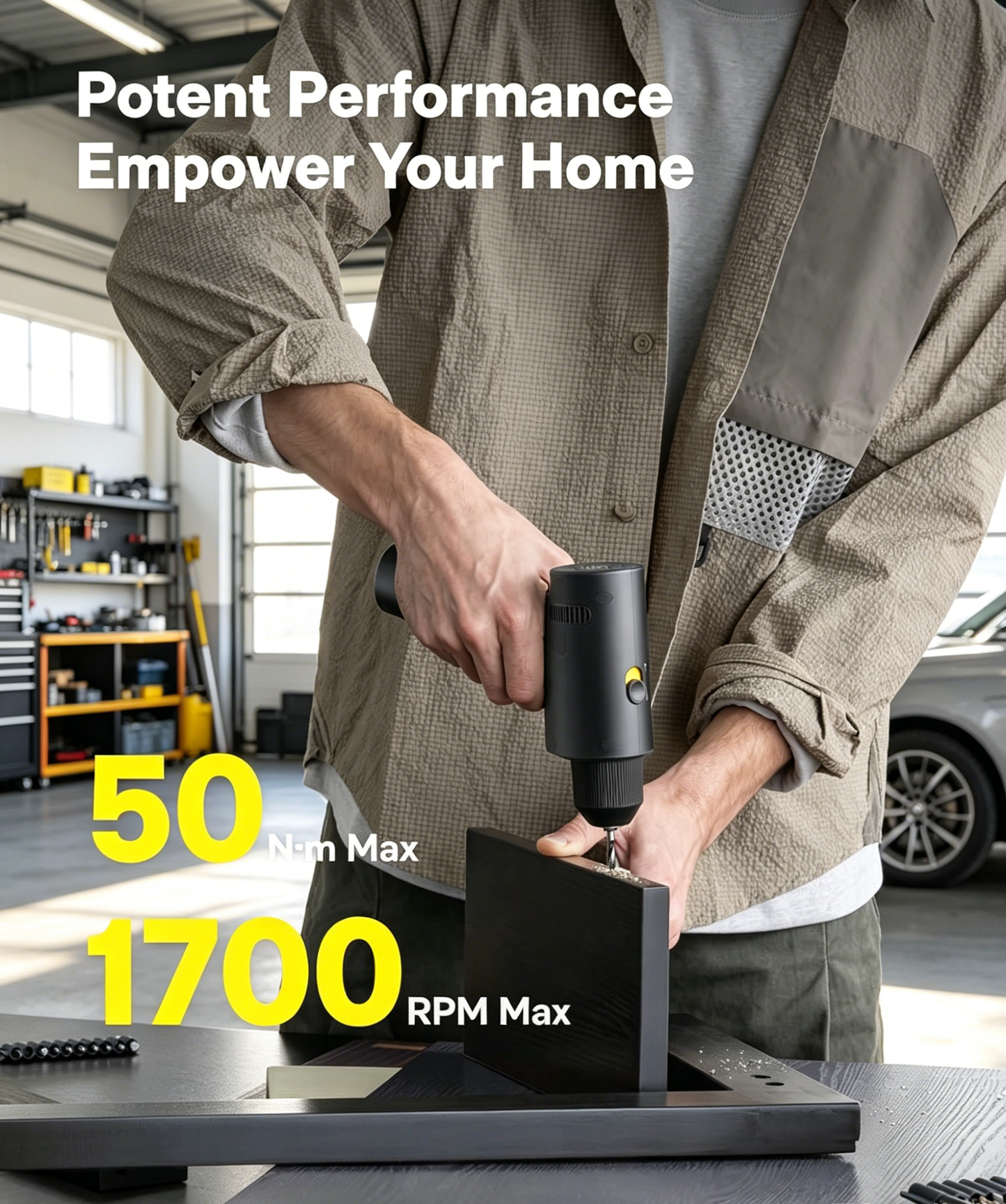 16V Brushless Power Drill, 50 N·m High Torque with Smart Display